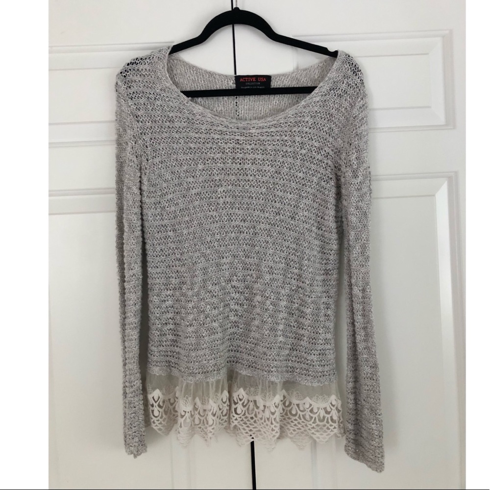 Sweater w/ Lace Bottom